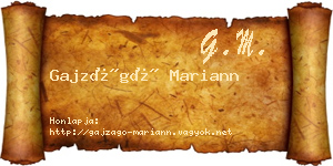 Gajzágó Mariann névjegykártya