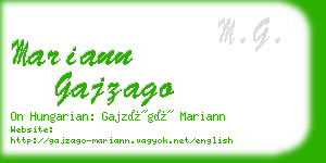 mariann gajzago business card